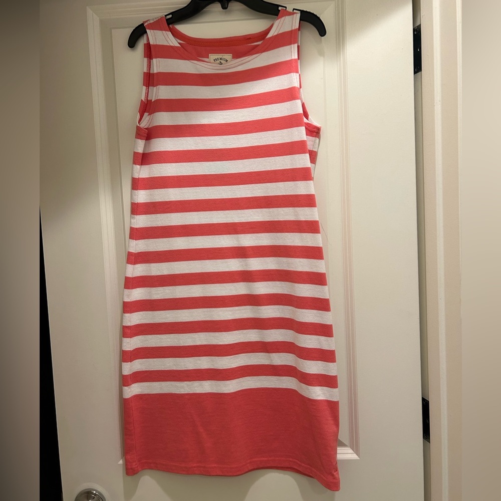 Joules Dress Womens Sleeveless Pullover Cotton Casual Size 4 Pink White